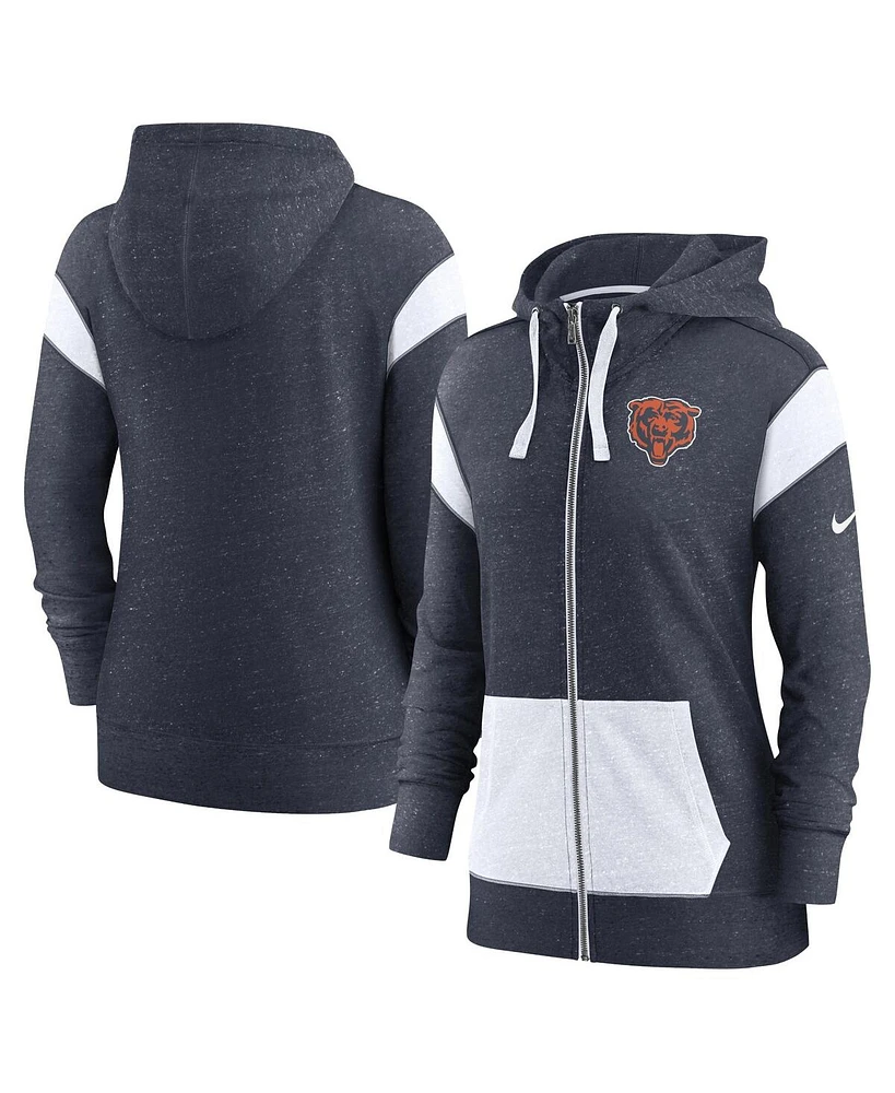 Nike Women's Navy/White Chicago Bears Monaco Lightweight Full-Zip Hoodie