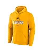 Fanatics Men's Luka Doncic Gold Los Angeles Lakers Icon Behind the Back Name Number Pullover Hoodie