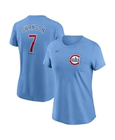 Nike Women's Dansby Swanson Baby Blue Chicago Cubs Fuse Name Number T-Shirt