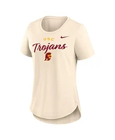 Nike Women's Tan Usc Trojans Script Logo Tri-Blend T-Shirt