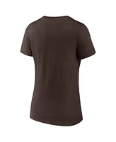 Fanatics Women's Brown San Diego Padres 2024 Mlb Postseason Locker Room V-Neck T-Shirt