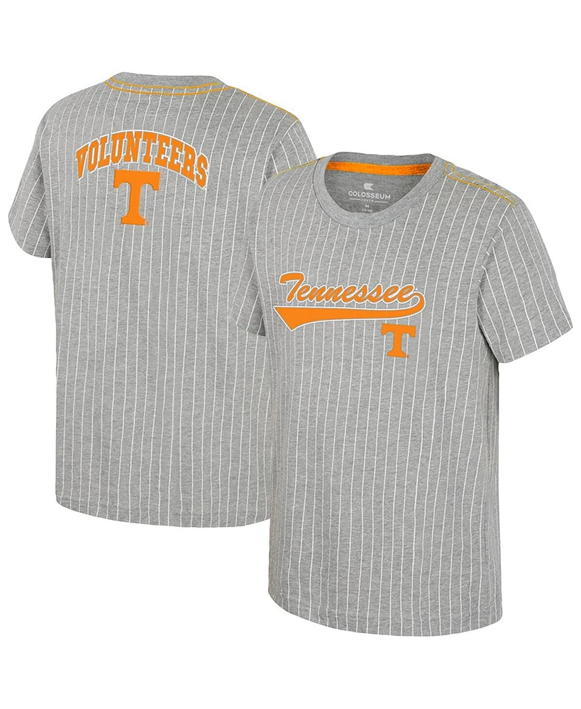 Colosseum Big Boys and Girls Heather Gray Tennessee Volunteers Airball Baseball T-Shirt