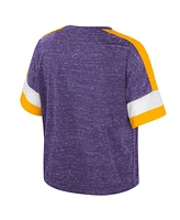 Colosseum Women's Purple Lsu Tigers Color Block Scoop Neck T-Shirt