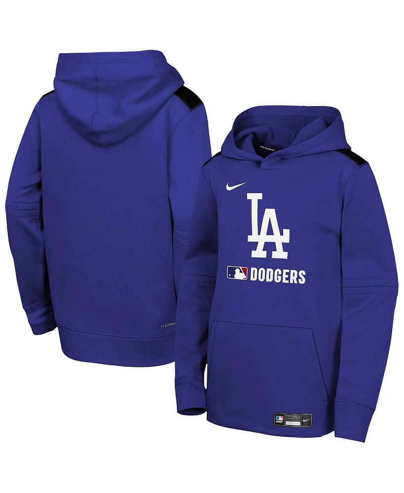 Nike Big Boys and Girls Royal Los Angeles Dodgers Authentic Collection Performance Pullover Hoodie