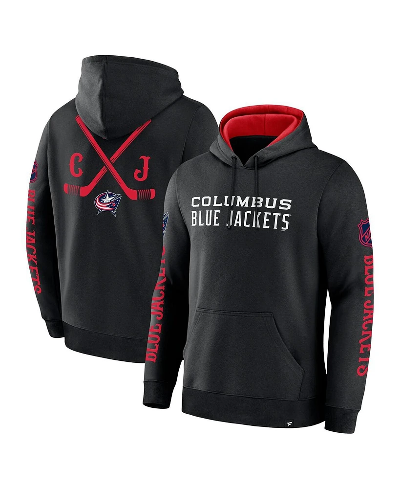 Fanatics Men's Black Columbus Blue Jackets Big City Legacy Fleece Pullover Hoodie