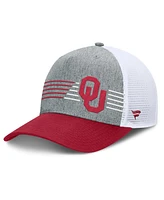 Fanatics Men's Heather Gray/Crimson Oklahoma Sooners Profile Trucker Adjustable Hat