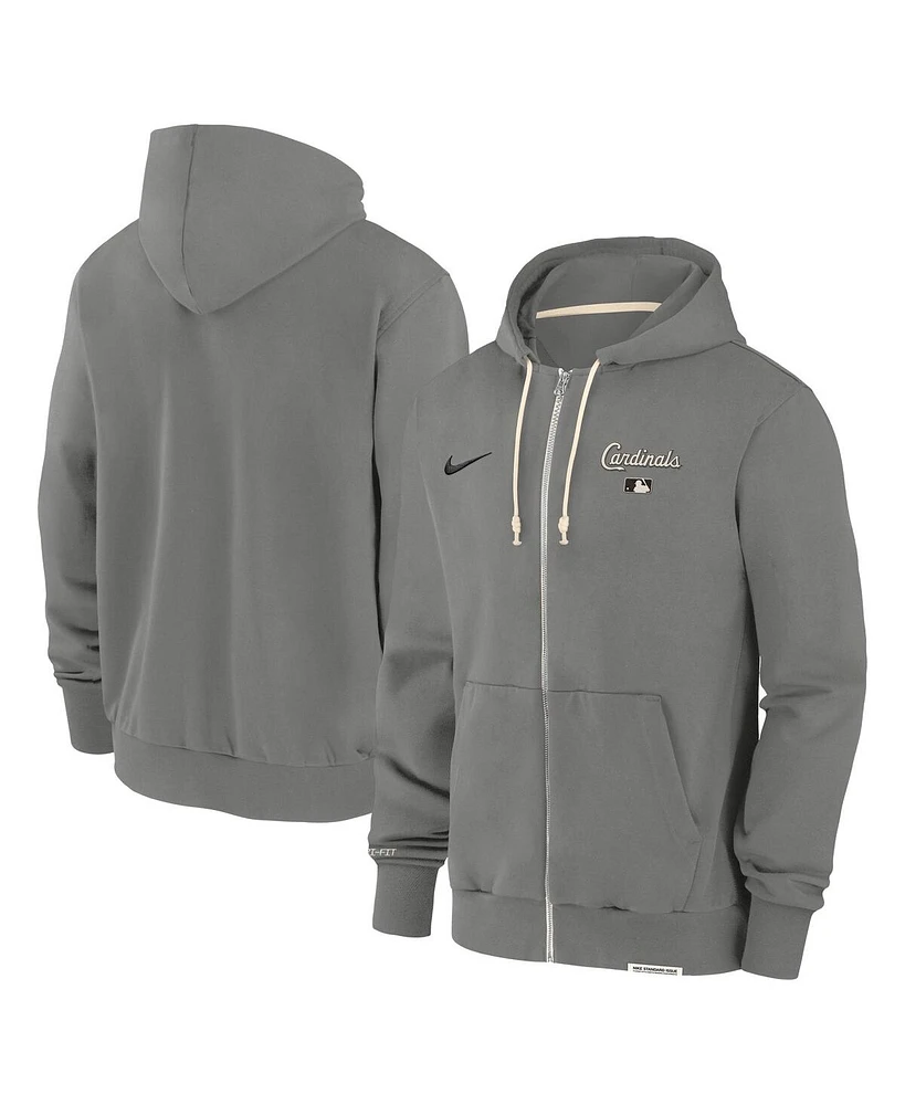 Nike Men's Charcoal St. Louis Cardinals Authentic Collection Travel Performance Full-Zip Hoodie