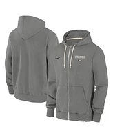 Nike Men's Charcoal Pittsburgh Pirates Authentic Collection Travel Performance Full-Zip Hoodie