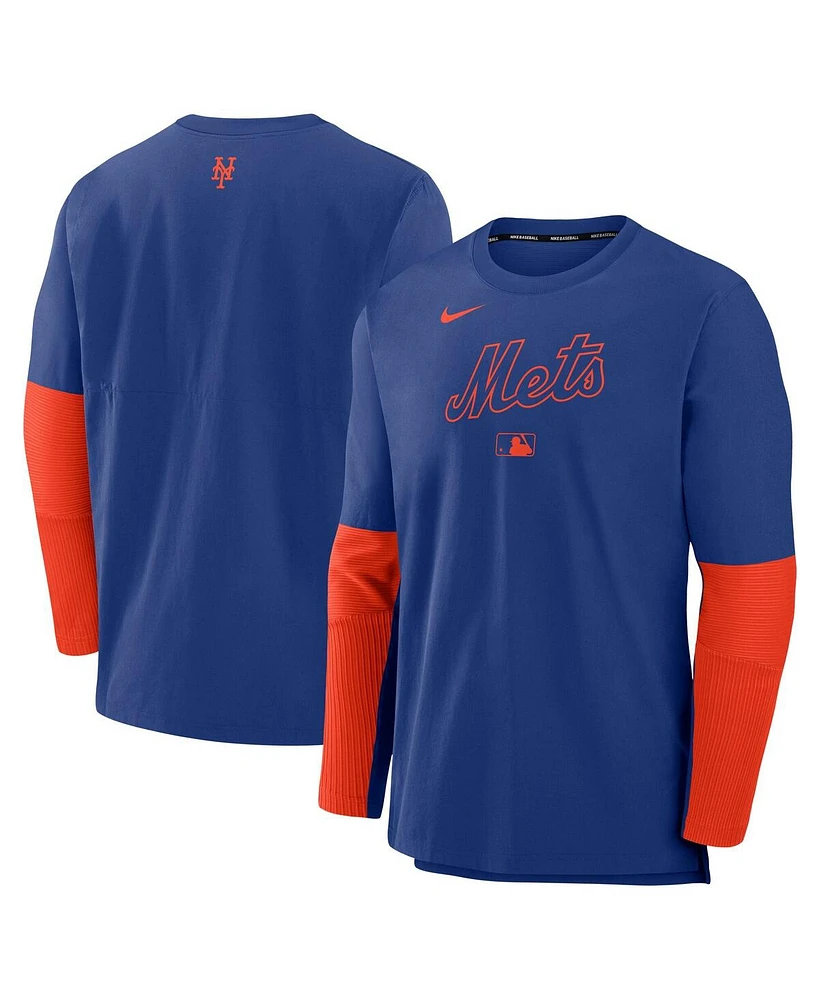 Nike Men's Royal/Orange New York Mets Authentic Collection Player Lightweight Performance Long Sleeve T-Shirt