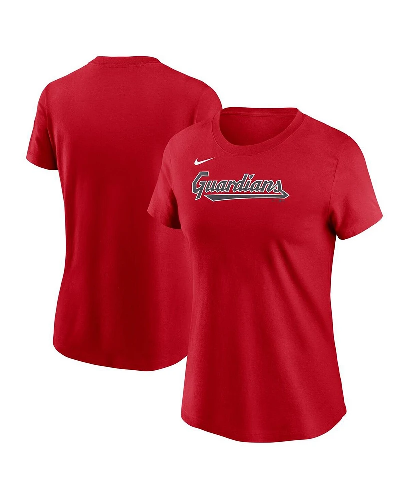 Nike Women's Red Cleveland Guardians Wordmark T-Shirt