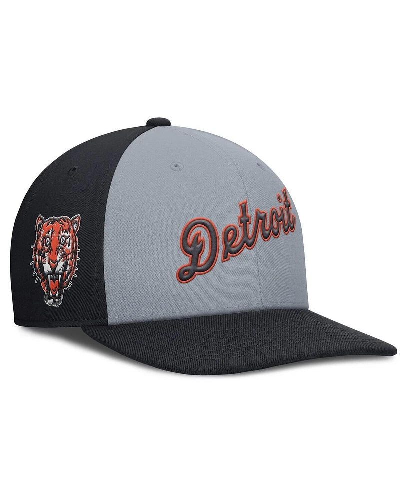 Nike Men's Gray/Navy Detroit Tigers Pro Performance Snapback Hat