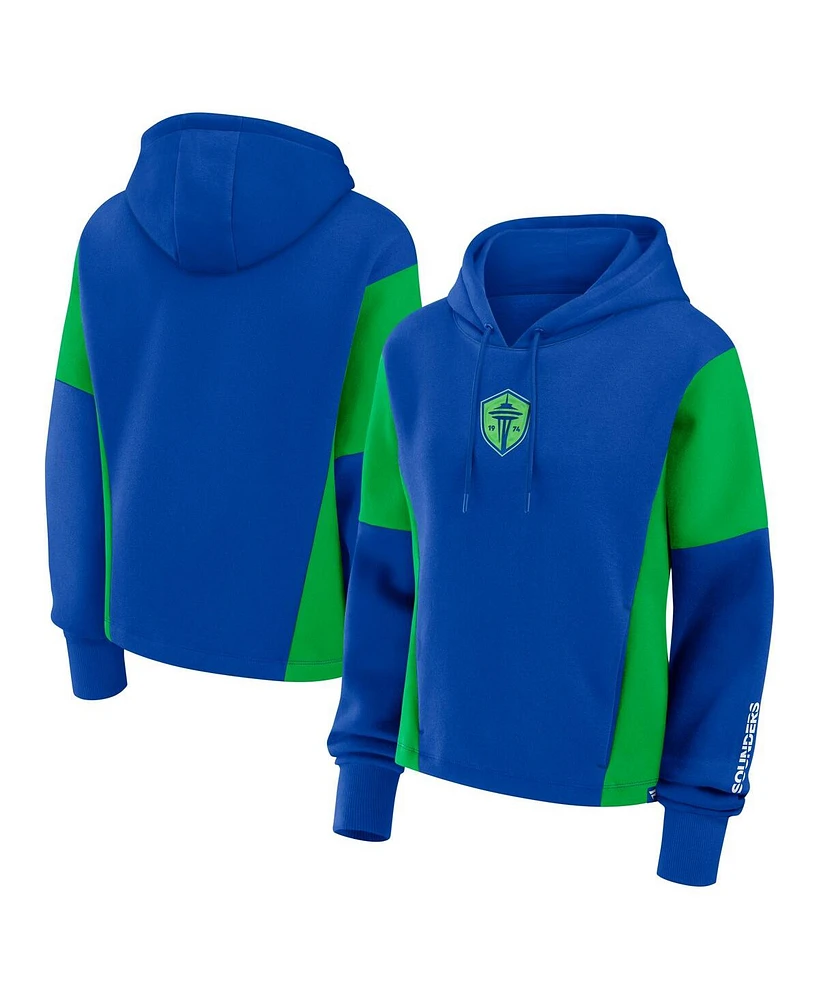 Fanatics Women's Blue Seattle Sounders Fc Oversized Goalkeeper Legacy Pullover Hoodie