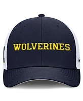 Nike Men's Navy Michigan Wolverines 2025 Dugout Coaches Rise Performance Trucker Adjustable Hat