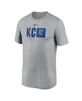 Nike Men's Heather Gray Kansas City Royals Tricode Legend T-Shirt