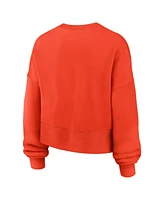 Nike Women's Orange New York Mets Oversized Long Sleeve Cropped Pullover Sweatshirt