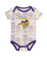 Outerstuff Baby Boys and Girls 3-Piece Minnesota Vikings Play Day Bodysuit