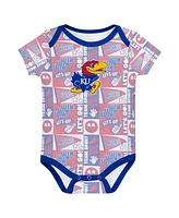 Outerstuff Newborn Royal Kansas Jayhawks Sunday Comics Bodysuit Set 3-Pack
