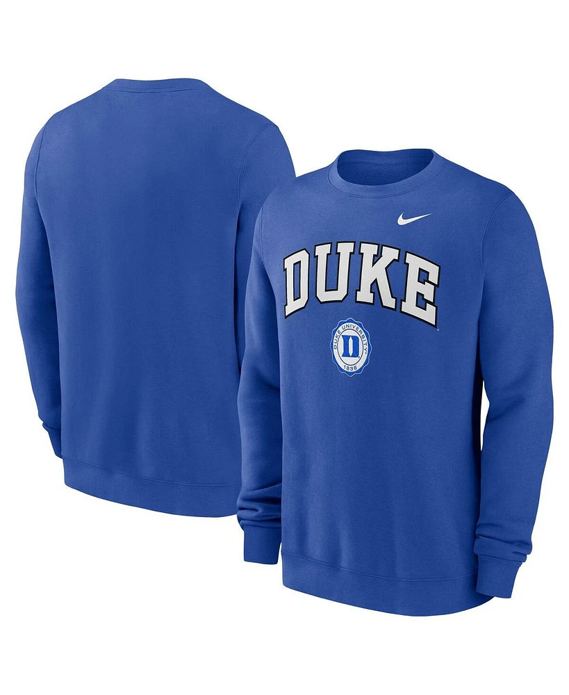Nike Men's Royal Duke Blue Devils Arched Seal Pullover Sweatshirt