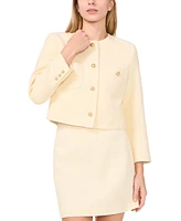 CeCe Women's Long Sleeve Collarless Tweed Jacket