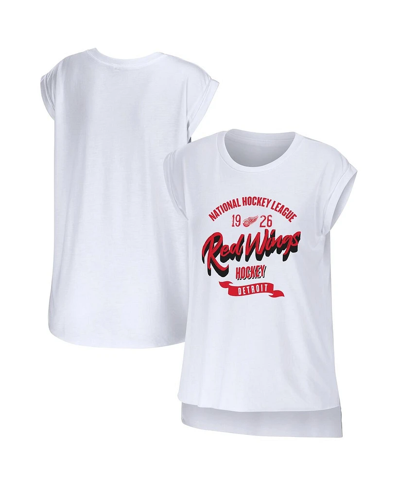 Wear by Erin Andrews Women's White Detroit Red Wings Domestic Tank Top