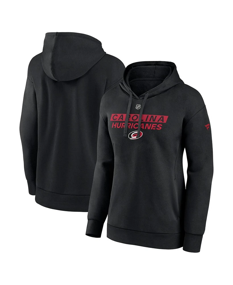 Fanatics Women's Black Carolina Hurricanes Authentic Pro Core Primary Fleece Pullover Hoodie