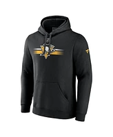 Fanatics Men's Black Pittsburgh Penguins Authentic Pro Secondary Pullover Hoodie