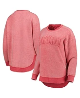 Pressbox Women's Red Maryland Terrapins Ponchoville Pullover Sweatshirt