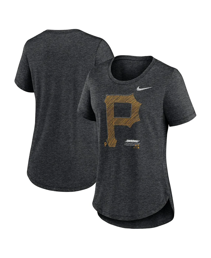 Nike Women's Heather Black Pittsburgh Pirates Touch Tri-Blend T-Shirt