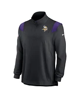 Men's Nike Black Minnesota Vikings Sideline Coach Chevron Lockup Quarter-Zip Long Sleeve Top