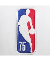 Men's Nike White and Blue Nba Team 31 75th Anniversary Courtside Fleece Half-Zip Hoodie