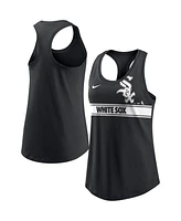 Nike Women's Black Chicago White Sox Cropped Logo Performance Racerback Tank Top