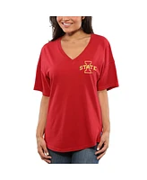 Spirit Jersey Women's Cardinal Iowa State Cyclones Oversized T-Shirt