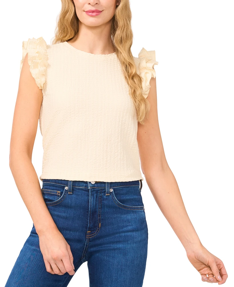 CeCe Women's Sleeveless Double Ruffled Tank Top