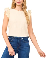 CeCe Women's Sleeveless Double Ruffled Tank Top