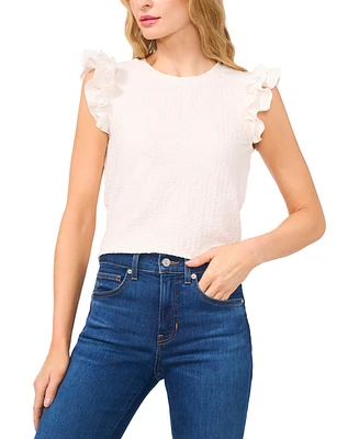 CeCe Women's Sleeveless Double Ruffled Tank Top