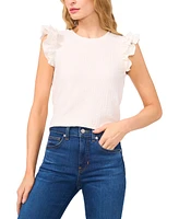 CeCe Women's Sleeveless Double Ruffled Tank Top