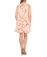 CeCe Women's Printed Satin Trapeze Mini Dress