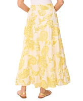 Vince Camuto Women's Printed Tiered Smocked-Waist Maxi Skirt