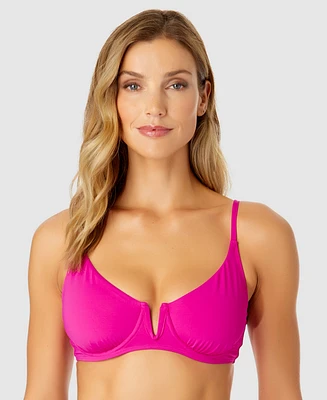 Anne Cole Women's V-Wire Elongated Underwire Bikini Top