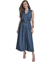 Halston Women's Belted Maxi Dress