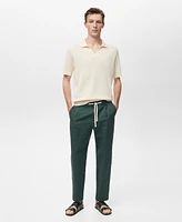 Mango Men's Slim-Fit Linen-Blend Drawstring Pants