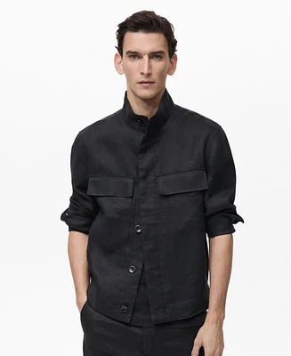 Mango Men's Slim-Fit Linen Overshirt