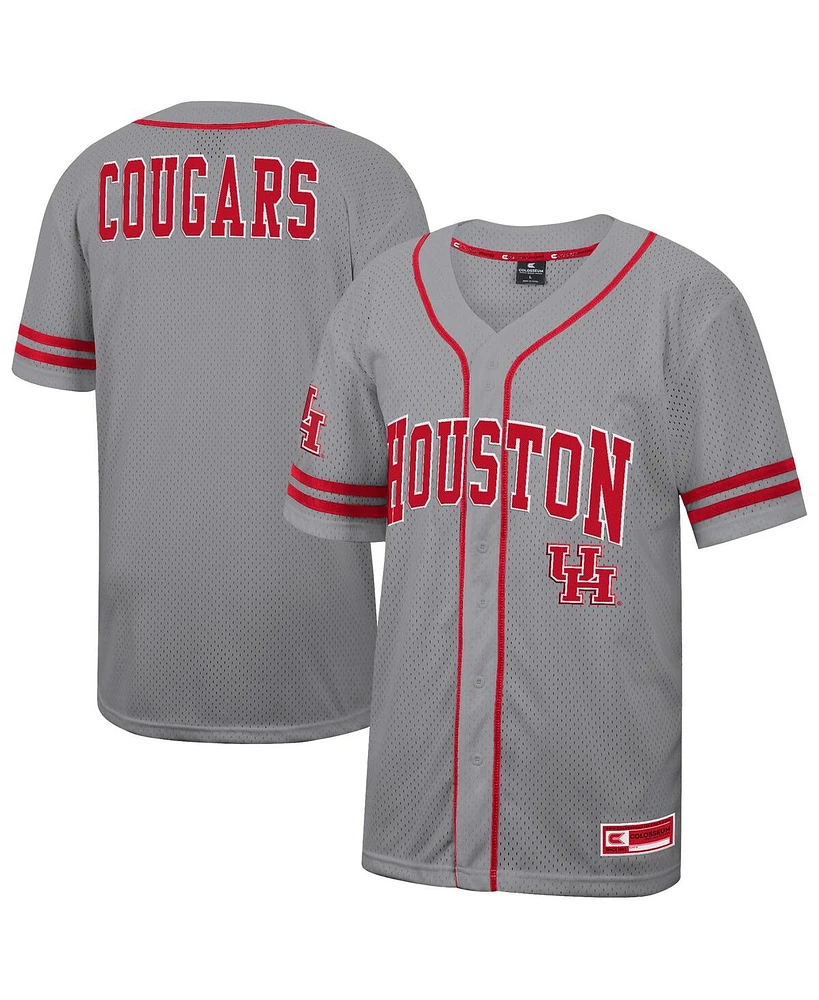 Colosseum Men's Gray Houston Cougars Free Spirited Baseball Jersey