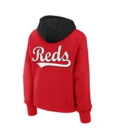 Fanatics Women's Red Cincinnati Reds Oversized High Hip Legacy Fleece Pullover Hoodie