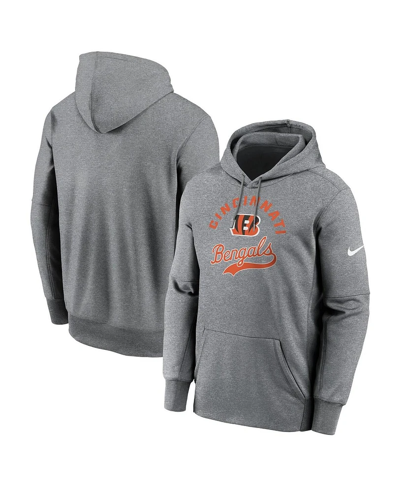 Nike Men's Heather Gray Cincinnati Bengals Performance Fleece Pullover Hoodie