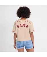 Fanatics Women's Tan Alabama Crimson Tide Oversized Dominant Force Midi V-Neck T-Shirt