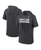 Fanatics Men's Heather Charcoal Chicago White Sox Push Short Sleeve Pullover Hoodie