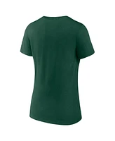 Fanatics Women's Green Miami Hurricanes Primary Logo V-Neck T-Shirt