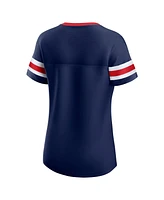 Fanatics Women's Navy Columbus Blue Jackets Iconic Athena Lace-Up T-Shirt
