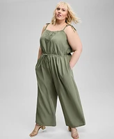 And Now This Trendy Plus Drawstring-Waist Jumpsuit, Exclusively at Macy's